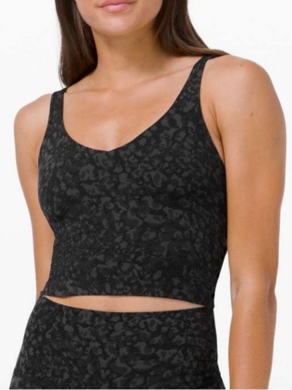 lululemon athletica align Black Patterned Crop Tank bra - wild thing camo